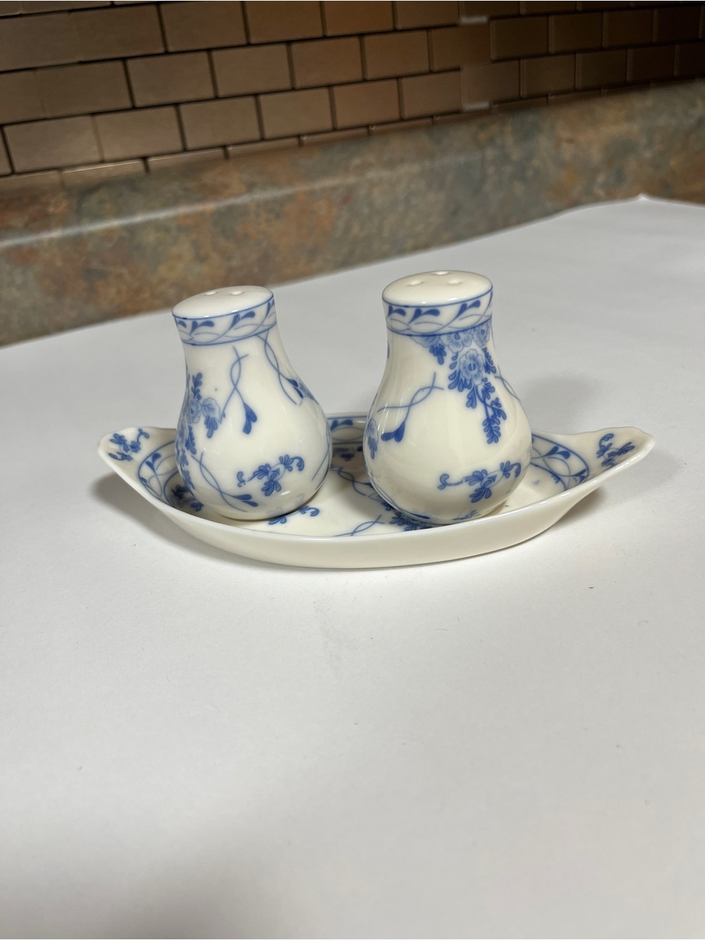 Rose Brocade salt and pepper set